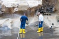 Workers cleaning the Trevi Fountain, Rome Royalty Free Stock Photo