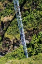 Workers climing supporting pole, Sky Bridge Royalty Free Stock Photo