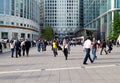 Workers and commuters in Canary Wharf