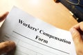 Workers compensation form. Royalty Free Stock Photo