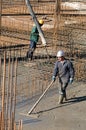 Workers on concrete works Royalty Free Stock Photo