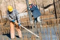 Workers on concrete works Royalty Free Stock Photo