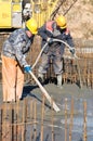 Workers on concrete works Royalty Free Stock Photo