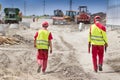 Workers at construction site Royalty Free Stock Photo
