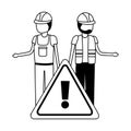 Workers contruction warning sign