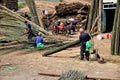 Pengzhou, China: Workers at Bamboo Factory