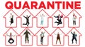 Collage made with different professions - keep quarantine if you feel sick