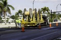 Workers doing street work on Hollywood Beach