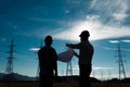 Workers a electricity station Royalty Free Stock Photo