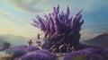 Workers extract lavender oil with calming effects from giant plant
