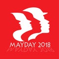 Male and female Workers silhouettes for the 2018 mayday parade