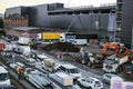 Workers finishings in night at The mall