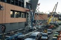 Workers finishings in night at The mall