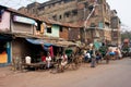 Workers of hand-pulled rickshaw have rest on the street