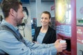 workers having chat while drinking coffee Royalty Free Stock Photo