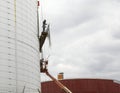 Workers on industrial plant