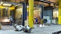 Workers in an industrial plant - workplace foundry - production of steel castings Royalty Free Stock Photo