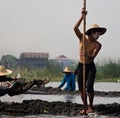 Workers on Inle Lake in Burma (Myanmar)