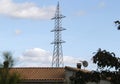 Electrical high tension tower in Mallorca Royalty Free Stock Photo