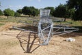 Electrical high tension tower in Mallorca Royalty Free Stock Photo