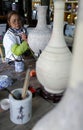 The making of clay by hand
