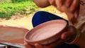 Workers are making pottery