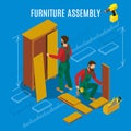 Furniture Assembly Isometric Illustration