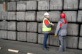 Workers Marking Blocks