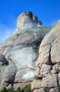 Workers on the mountains of Montserrat, Catalonia, Spain