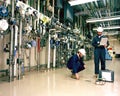 Workers at a nuclear fuel storage facility.