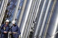Workers, oil, gas and industry Royalty Free Stock Photo