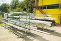 Workers at the plant for the production of plastic Windows in the Kaluga region in Russia.