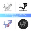 Workers productivity improvement with surveillance camera icon