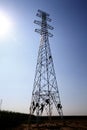 The workers of the pylon Royalty Free Stock Photo