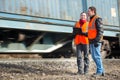 Workers at a railway