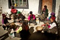 Workers of a remote southern Tibetan Village Royalty Free Stock Photo