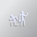 workers, repair paper style icon. Grey color vector background Royalty Free Stock Photo