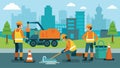 Workers repairing and upgrading the citys sewer system using advanced technology to identify and fix any issues in the