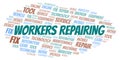 Workers Repairing word cloud