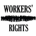 Workers rights silhouette illustraton