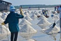 Workers in salt farming Thailand