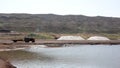 Workers in the salt flats and mines of Pedra de Lume on Sal Island in Cape Verde