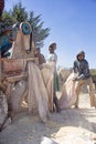 Workers shelling maize in Western Kenya