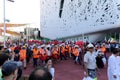 Workers show Milan,milano expo 2015 Royalty Free Stock Photo