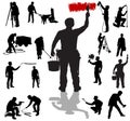 Workers silhouettes