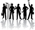 Workers silhouettes