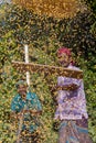 Workers spread maize crop for drying at a wholesale grain market. Royalty Free Stock Photo