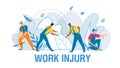 Workers Suffering from Pain Medical Flat Poster