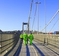 Workers on the Tamar Bridge River Tamar Devon Royalty Free Stock Photo