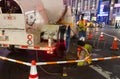 Workers to work in a manhole in Manhattan